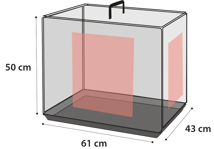 WIRE CAGE MEZO BLACK 43*61*50CM